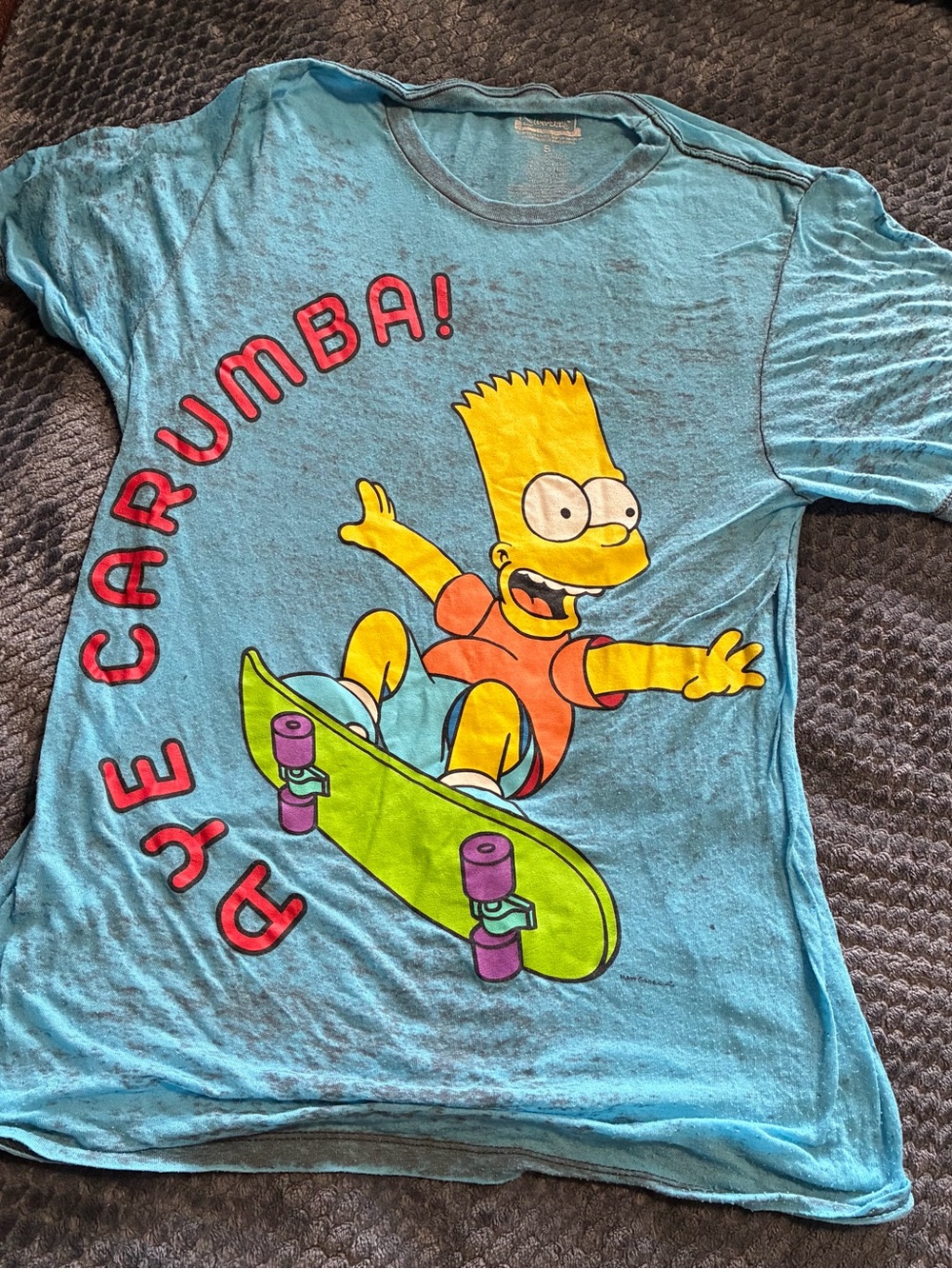 Kids Blue Bart Simpson Skateboard Graphic Tee